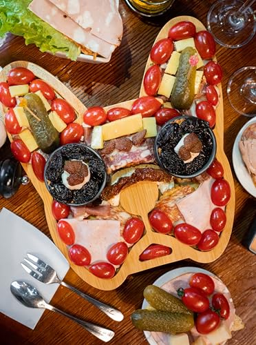 Frenchie French Bulldog cheese board from HOUSE PARTY 2K20, 12-inch cheese server set with cute dog design for serving cheese and snacks.