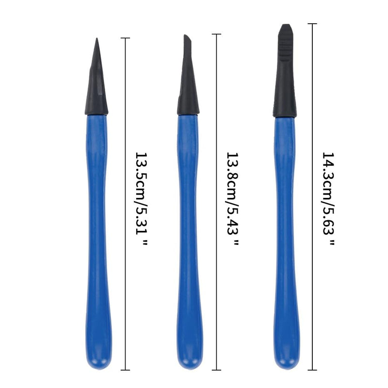 [Australia - AusPower] - Silicone Glue Brush with Different Head, Fine Tip, Chiseled Tip and Flat Tapered Tip, Easy to Clean Suitable for Woodworking, Crafters, Waterproof Bristles and Spatula Used for Wet-Glue. 3pcs Blue Brush-3Pc Blue 