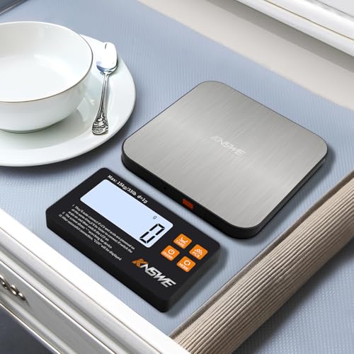 Food Scales with Split Wireless LCD Display 33lb/15kg Digital Kitchen Scale 304 Stainless Steel 1g High Precision 7 Units for Cooking Baking Electric Weighing Coffee with PCS Tare Function 15kg/1g