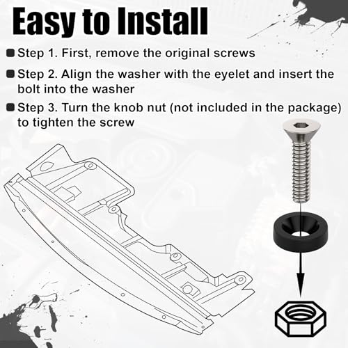 Sixzoo 40-piece black CNC engine dress-up kit with flat fender and bumper washers