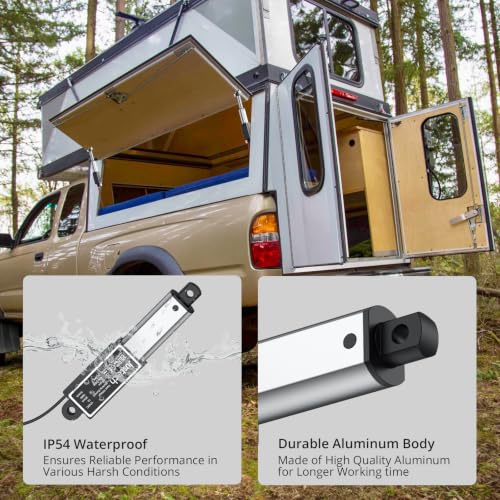Justech 1.2" 30mm 42lbs 188N 12V Mini Linear Actuator IP54 Waterproof 5mm/s 1.2" / 30mm 42lbs