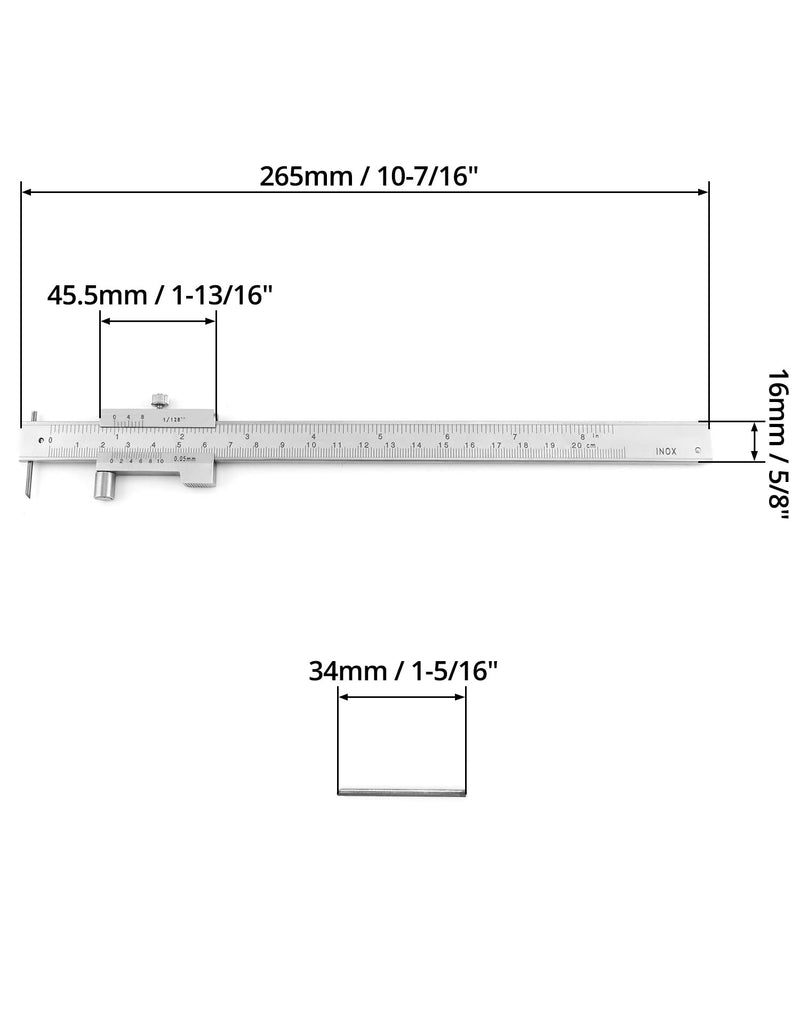 QWORK Vernier Caliper 0-20cm Stainless Steel Marking Tools