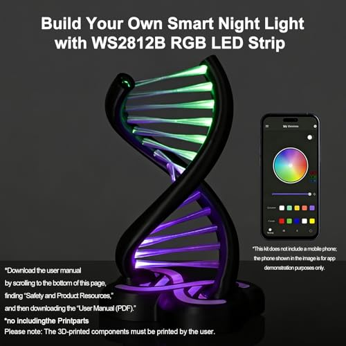WS2812B RGB LED Strip Light Bundle-ZH037 5M/16.4FT APP Remote Control for Bambu Lab X1/P1P/P2S/H2D 3D Printer Accessories MakerWorld Models Lamp 300 LEDs Ideal DIY 3D Print Valentine's Day Gift