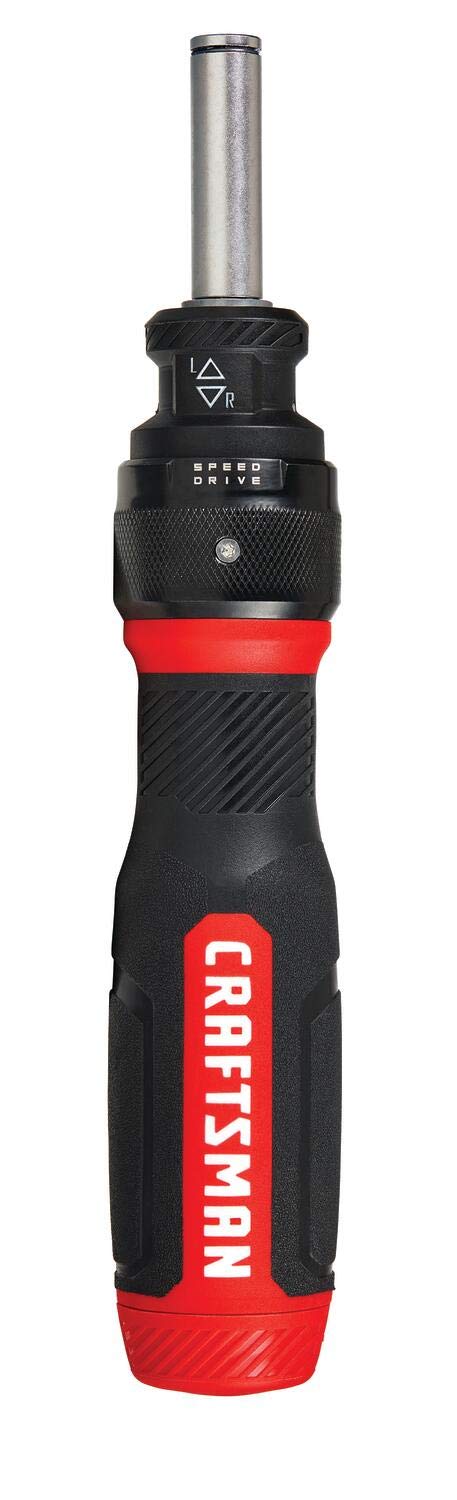 [Australia - AusPower] - CRAFTSMAN Ratcheting Screwdriver, SpeedDrive, 2” Double Ended Bits Included, Handle Holds Up To 6 Bits (CMHT68129) 