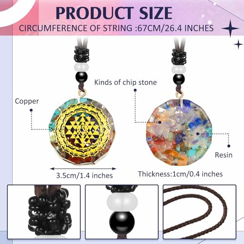 Orgonite Pyramid with Chakra Necklace, Tourmaline Energy Healing Crystals