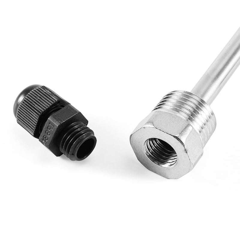 [Australia - AusPower] - 2 x Stainless Steel Immersion Sleeves, G 1/2 Inch Thread for Temperature Sensor, 8 x 200 mm Immersion Sleeves Protective Tube for Temperature Sensors, Immersion Protection Tubes for 200mm 