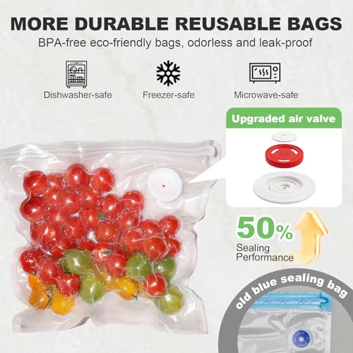 Portable Vacuum Sealer Rechargeable & Cordless Design Handheld Vacuum Sealer with Visible Water Tank,15 Reusable Vacuum Bags for Dry & Moist Food Preservation & Preservation Cooking