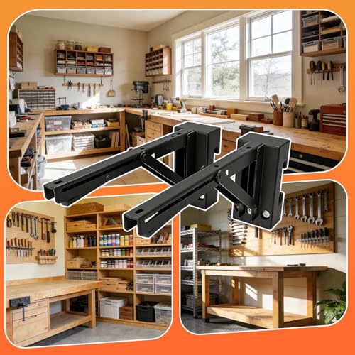 Tordale folding work table bracket mount for Klein MODbox with rail mount, tool holder shown from the side