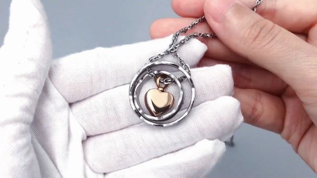 SOITIS Urn Necklace for Ashes Stainless Steel Cremation Necklace with Heart Waterproof Ashes Necklace Memorial Keepsake Silver-Dad