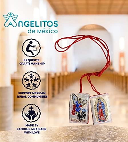 Saint Michael Archangel Angel Red Scapular Escapulario De San Miguel Rojo