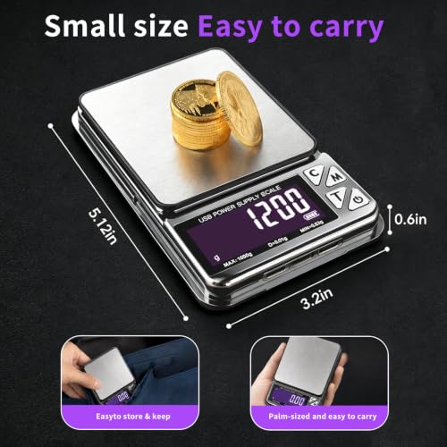 Jewelry Scale, 1kg/0.01g High Precision gram Scale & Pocket Scale