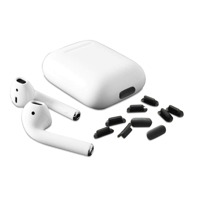 [Australia - AusPower] - Universal 25pc Charging Port Cover Set, Compatible with iPhone, USB-C, Android, Micro USB, Tablets - Includes Headset Plugs, SIM Tool & Cleaning Brush (Black) Black 25 piece 
