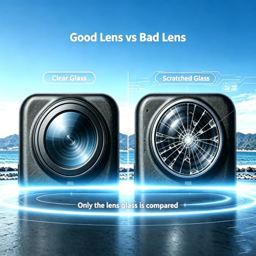 Koulele Camera Lens for DJI Osmo 360 Panoramic Action Camera Black Circular Frame with Protective Glass (2pics Lens+Tools new) 2pics lens+tools new