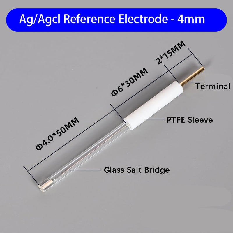 [Australia - AusPower] - Silver Chloride Silver Reference Electrode, Ag/Agcl Reference Electrode, 1 Pcs Silver Silver Chloride Electrode (Diameter 4mmX50mm Length) Diameter 4mmX50mm Length 