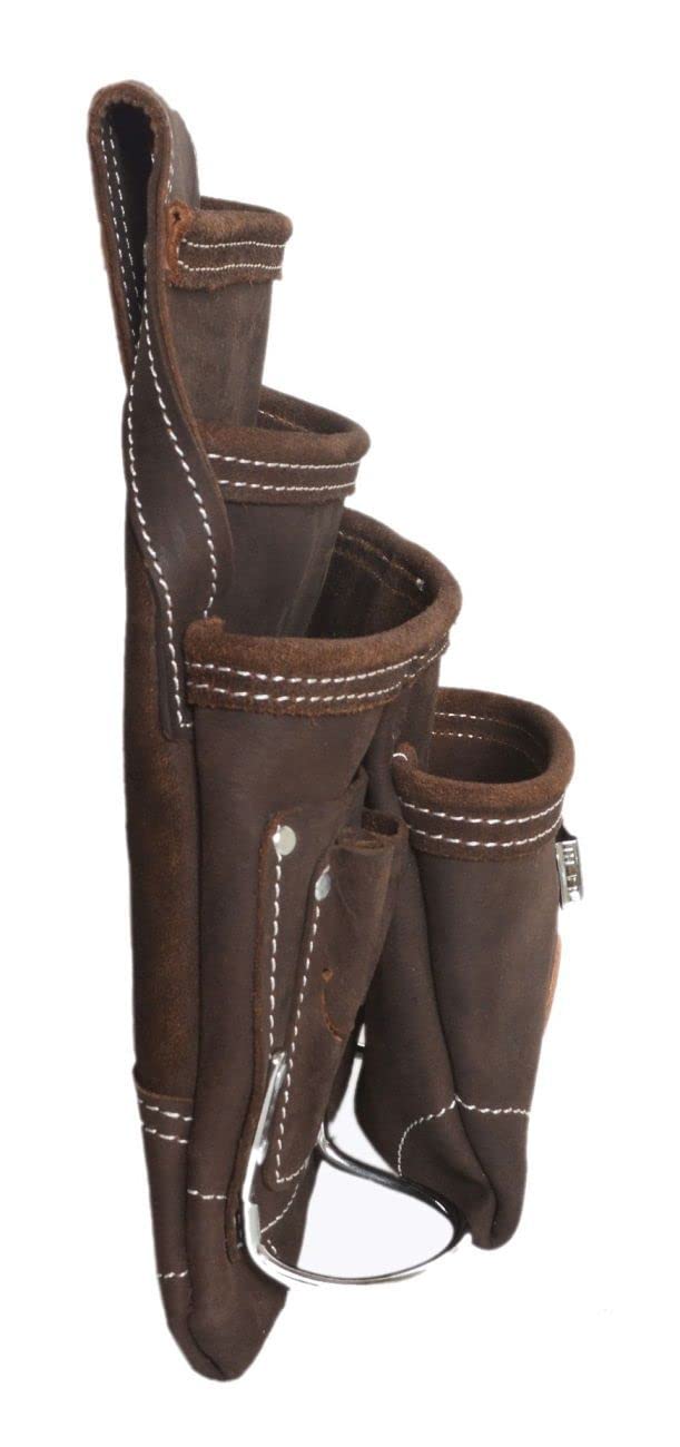Zeluga 20-148 10 Pocket Top Grain Leather Tool Bag, Oil Tan