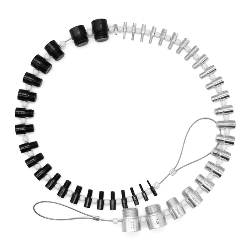[Australia - AusPower] - Thread Checker Nut & Bolt SWTC-44 Bundle Thread Checker Nut and Bolt Checker 44 MaleFemale Thread Identifier Gauges - 23 Inch & 21 Metric Sizes (White&black, 23 Inch & 21 Metric) 