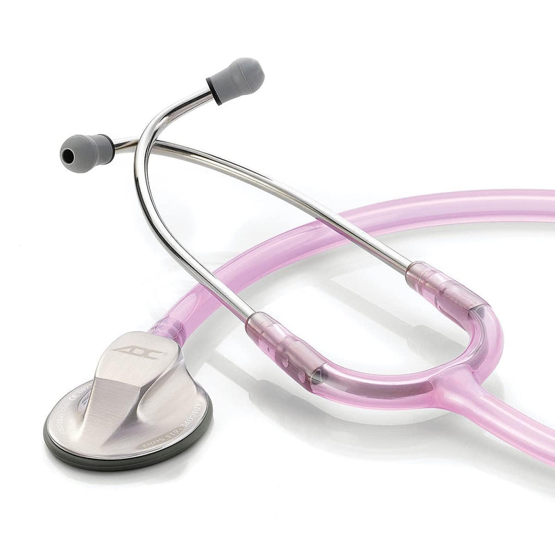 [Australia - AusPower] - ADC Adscope Model 615 Platinum Sculpted Clinician Stethoscope with Tunable AFD Technology, Lifetime Warranty, Rose Quartz 