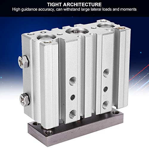 12mm Bore 30-100mm Stroke Pneumatic Air Cylinder, Double Action Triple Rod, M5 Thread Air Fitting Port Aluminum Alloy Cylinder, 1.2 Bar to 10 Bar