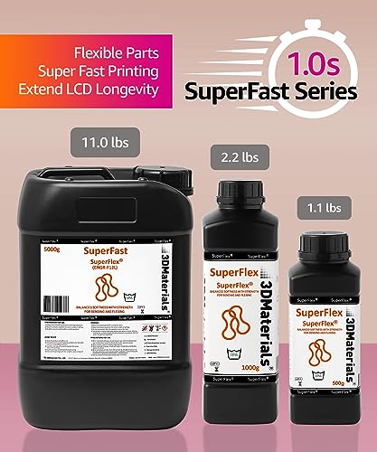SuperFlex 3D Printer Resin, Shore 80A Flexible Rubber, Korea (500g, Clear) 500g