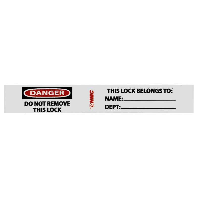 NMC IDL1 DANGER Label - PS Vinyl Danger Lockout Stick-On Label, 3⁄4 x 5 inch, White [Pack of 40]