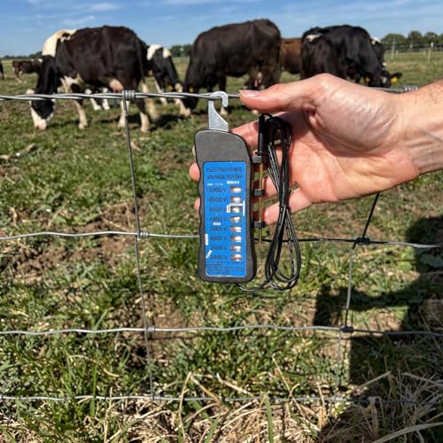Haofy Electric Fence Voltage Tester, 12KV Neon Fence Voltage Tester 2000 to 12000V 8 Neon Indicator Lights Waterproof Fence Tester for Farms default