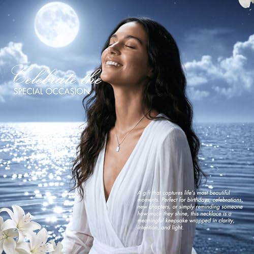 HOPE LOVE SHINE New Beginnings Rainbow Moonstone Sterling Silver Necklace for Women