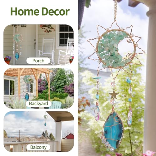 Boho Crystal Sun Catcher Indoor Window Prism Suncatcher Crystals Green