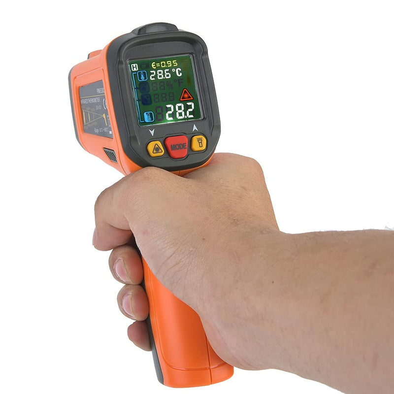 [Australia - AusPower] - Infrared Thermometer Gun, Touchless Thermometer PM6530D High Precision NO Contact Digital Laser Thermometer Gun -50C~800℃/ -58~1472 ℉ (1PC) for Cooking, Oven and Meat orange+black 