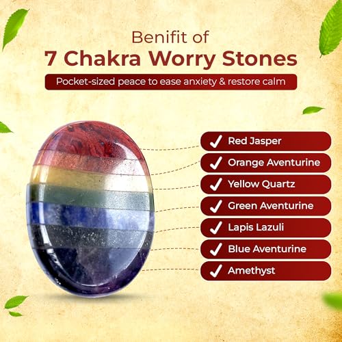 Natural Polished Thumb Palm Crystal for Meditation, 7 Chakra Worry Stone for Stress Relief, Anxiety Support & Pocket Reiki Healing Grey