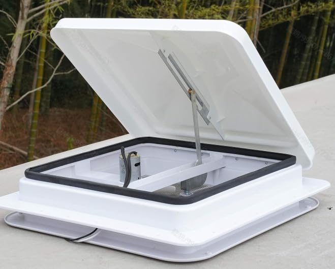 Kojem 14" RV Roof Vent Cover Replacement RV Vent Lid Compatible with Ventline Previous to 2008 & Elixir Vents starting 1994 for Camper Trailer Motorhome(White, 1Pcs)