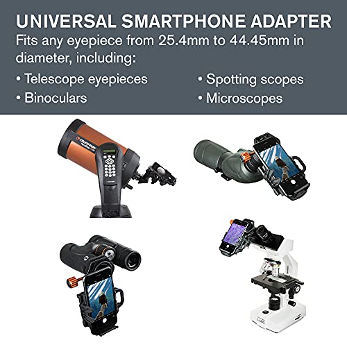 Celestron - NexGo DX Kit - Universal Smartphone Adapter - Digiscoping Smartphone Adapter - Bonus Bluetooth Shutter Release Remote & 1.25" Moon Filter NeXGO DX 2-Axis Smartphone Adapter with Bluetooth Adapter + 1.25" Moon Filter