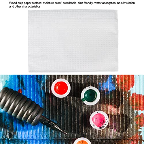 Agatige Pack of 125 Disposable Dental Bibs, Waterproof Tattoo Bibs Sheet Medical Tray Cover and Nail Table Cover, 34.5 x 45 cm (White)