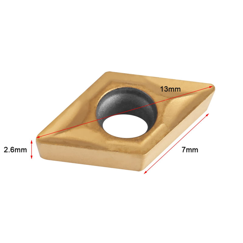 [Australia - AusPower] - Akozon CNC Carbide Tip Inserts Pack of 10 Solid Carbide Reversible Blade Cutting Tool DCMT070204 US735 DCMT51.51 