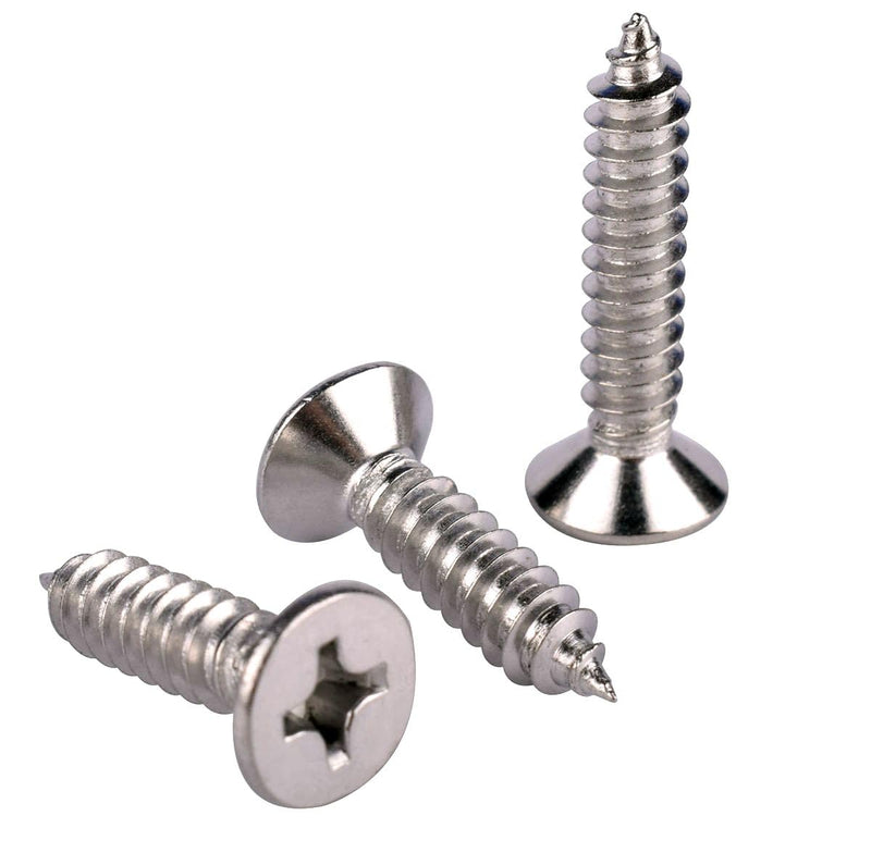 [Australia - AusPower] - #12 x 5/8" Wood Screws Flat Countersunk Head Sheet Metal Screws Phillips Drive, 304 Stainless Steel 18-8, Self Tapping Screws, Pack of 30 #12 x 5/8" (30PCS) 