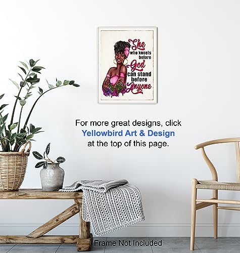 Black Girl Christian Wall Decor - Bible Verse Christian Gifts for African Americans - Religious Wall Art for Women - Jesus Poster for Black Women, Woman - spiritual Gifts, Scripture, Psalms, Prayer