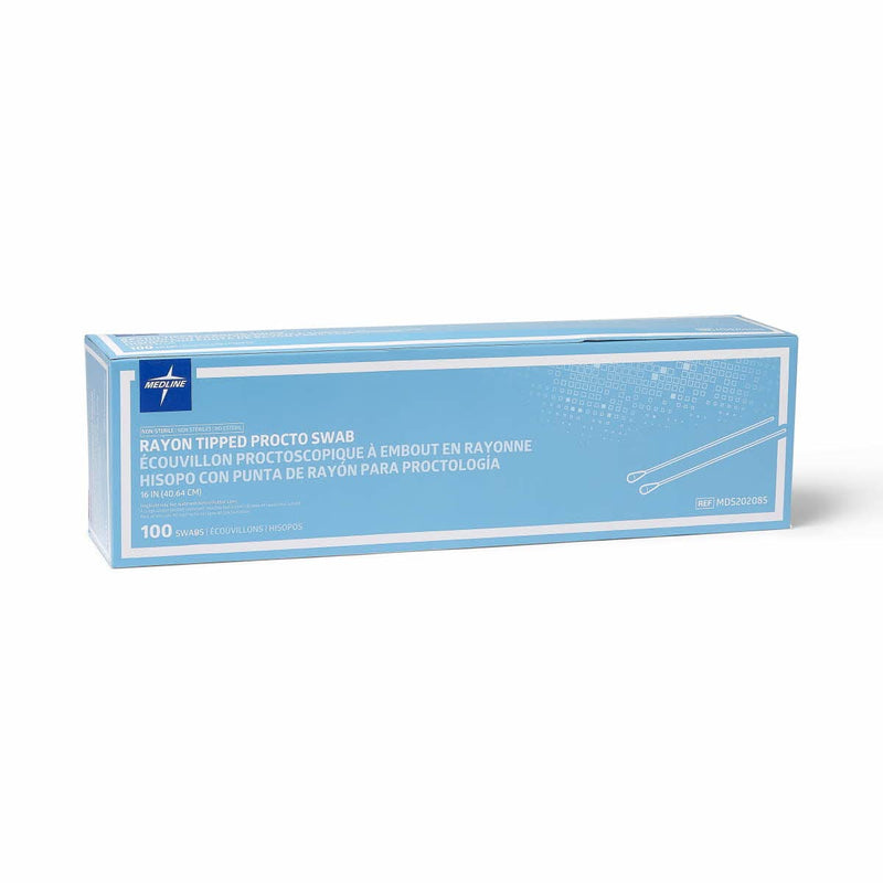 [Australia - AusPower] - Medline Non-Sterile Proctoscopic Swabstick with Rayon Tip, Ideal for Medical Examinations, 16", Case of 500 
