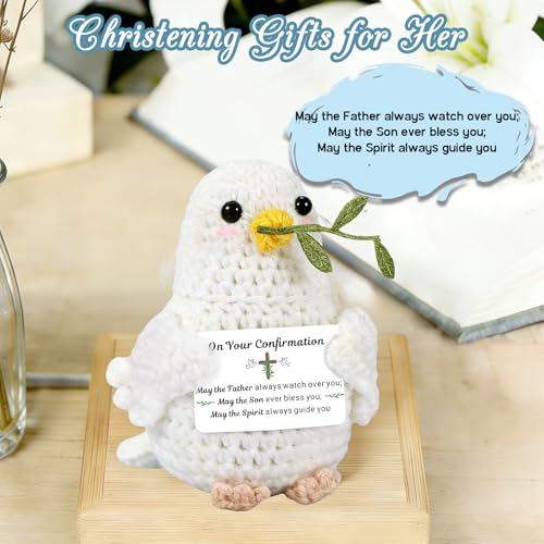Confirmation Gifts for Women Men Religious Positive Handmade Dove Crochet On Your Confirmation