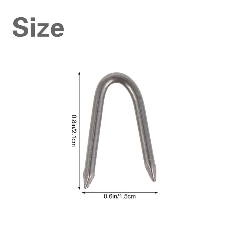 [Australia - AusPower] - 200 PCS Steel Wire Fencing Staples, Galvanized U-Shaped Fence Staple Nails, Heavy Duty Fasteners Staples Nails for Wire Mesh and Woven Fencing 