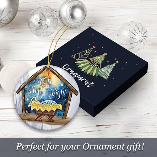 Oh Holy Night Nativity Christmas Ornament, Religious Nativity Scene Ornament Designs, Family Christmas Decor Gift