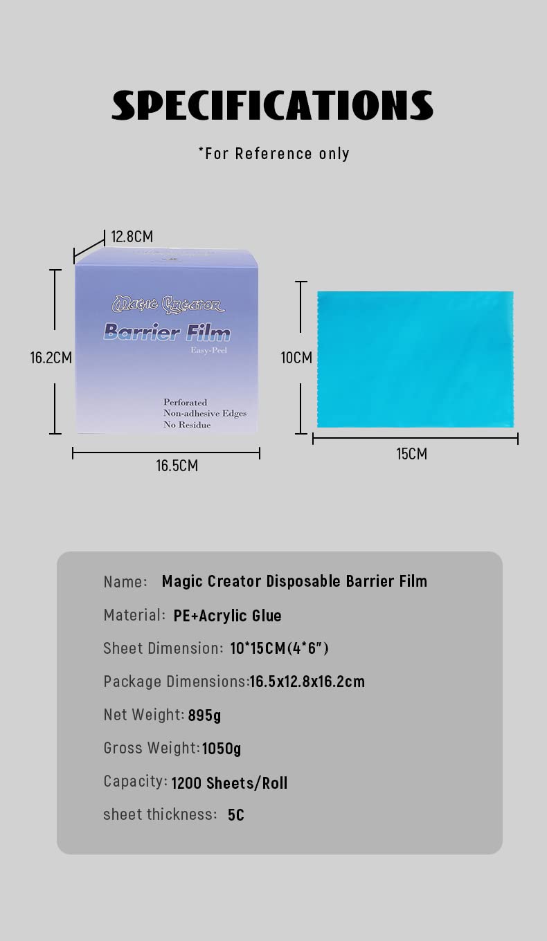 [Australia - AusPower] - DGT Blue Barrier Film 4 Inches x 6 Inches, 1 Box of 1200 Sheets 