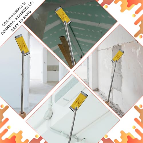 Hubaow pole sander for drywall with extension handle and sanding blocks set