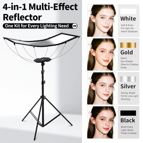 Photography Reflector Light Reflector with 2m Stand, 59"x24" U-Shaped Kit 59"x24"