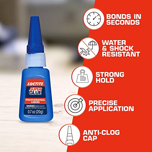 Loctite Super Glue Liquid Professional clear 0.7 oz bottles, 4-pack product image
