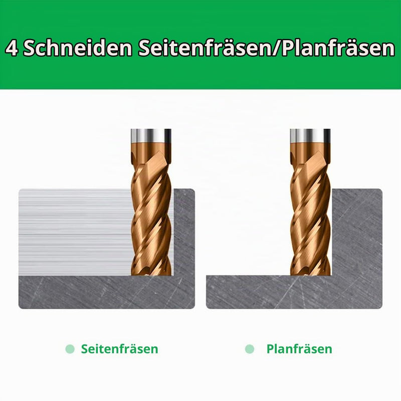 Carbide End Mill 8 mm, 4 Teeth / 4 Cutting Edge CNC Milling Cutter, HRC 55, TiSiN Golden Coating, Solid Carbide Cutter CNC 8 mm for Steel Metal Wood Acrylic Plastic (8 mm) 8mm-1 Stücke