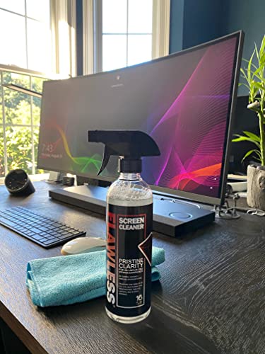 Flawless Screen Cleaner Spray with Microfiber Cleaning Cloth for LCD, LED Displays on Computer, TV, iPad, Tablet, Phone, and More (Single)