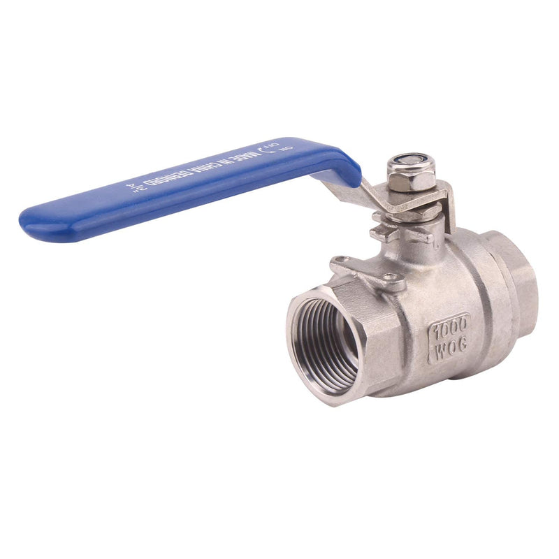 DERNORD Full Port Ball Valve Stainless Steel 304 Heavy Duty for Water, Oil, and Gas with Blue Locking Handles (3/4" NPT) 3/4" NPT