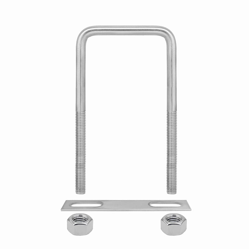 [Australia - AusPower] - 304 Stainless Steel Square U-Bolts 2-3/4"(70mm) Inner Width, 7.87"(200mm) Length Stainless M10 with Nuts, Frame Plate, Accessories for Automobiles Trailer, Boat Trailer Industrial Parts 70×200mm (W*L) 
