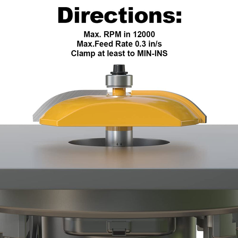 FivePears Cove Raised Panel Router Bit 1/2 inch Shank for Making Cabinet Door, 3-1/8-Inch Diameter, Used in Combination with Rail and Stile Router bit Cove - 3-1/8" Diameter - 1/2" Shank