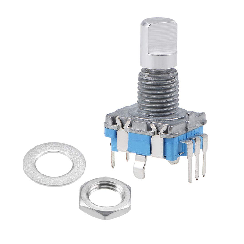 sourcing map 2 pieces 360 degree rotary encoder code switch digital EC11 7 | 15mm D-shaft