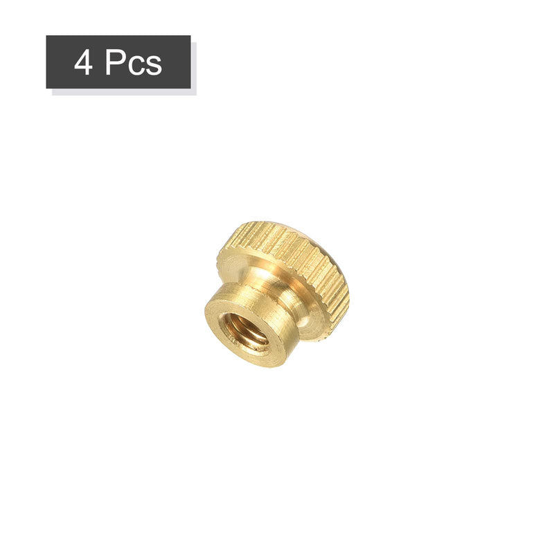 [Australia - AusPower] - uxcell Brass Knurled Thumb Nuts, M4x0.7mm Round Stepped Knobs Fasteners for 3D Printer, Electronic Equipment 4Pcs 4 